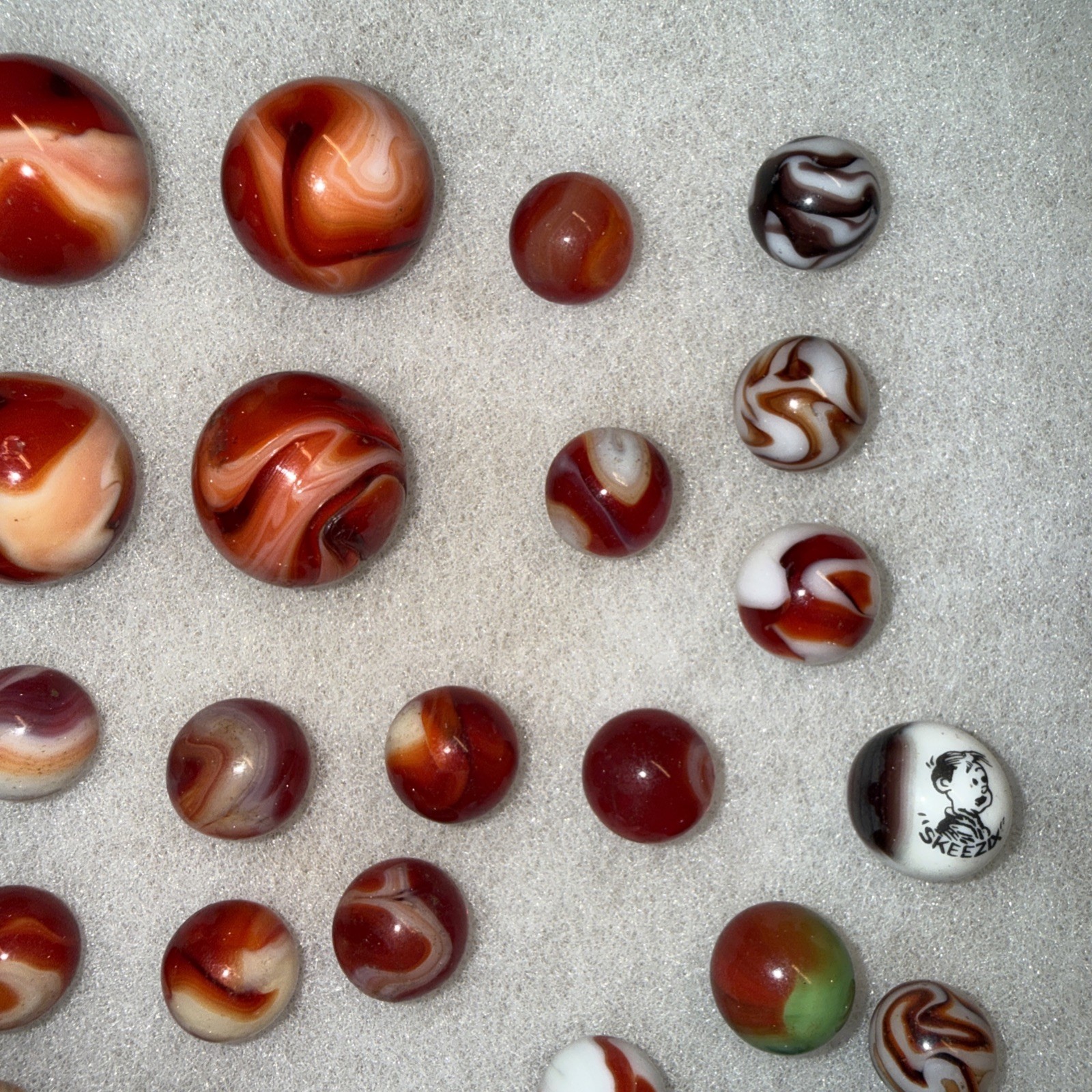 VINTAGE Peltier Akro Alley Agate Christensen Marble Lot Of 29 Marbles
