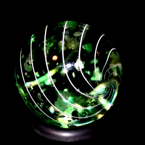 HOT HOUSE GLASS MARBLE/.992″-MICA LIME ICE-MICA PC.S THROUGHOUT,LIME,CELERY/FAST