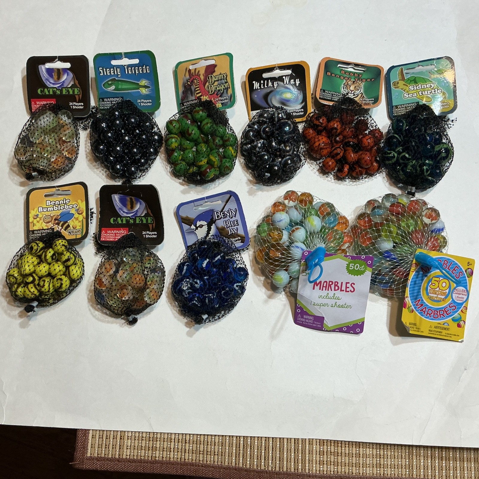 Colorful Themed Marbles Sets of 25 and 50 Marbles.