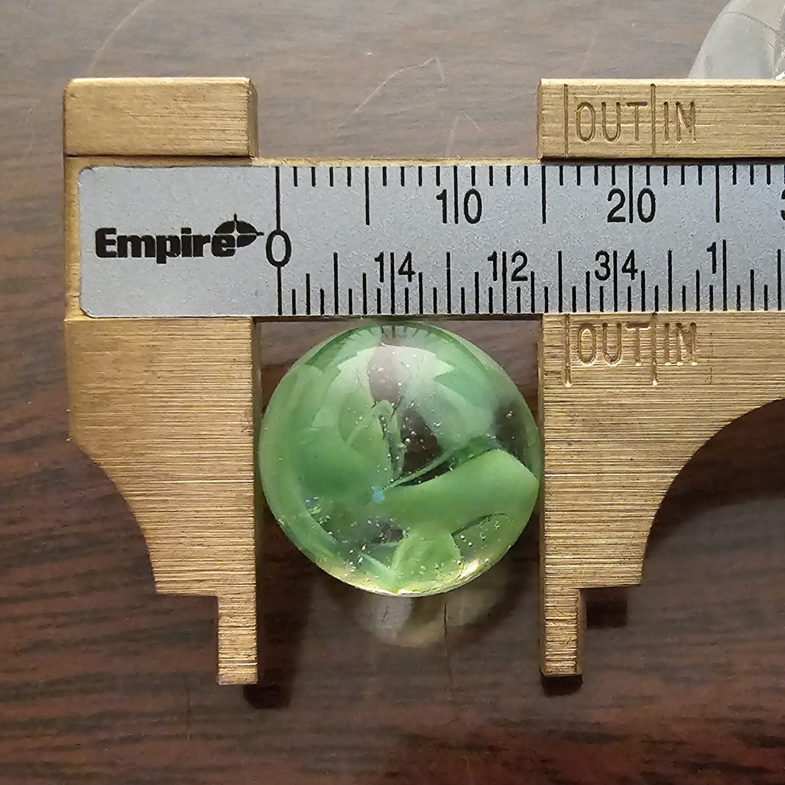 Vintage Vacor Green Spaghetti Ribbon .625″ Glass Marble