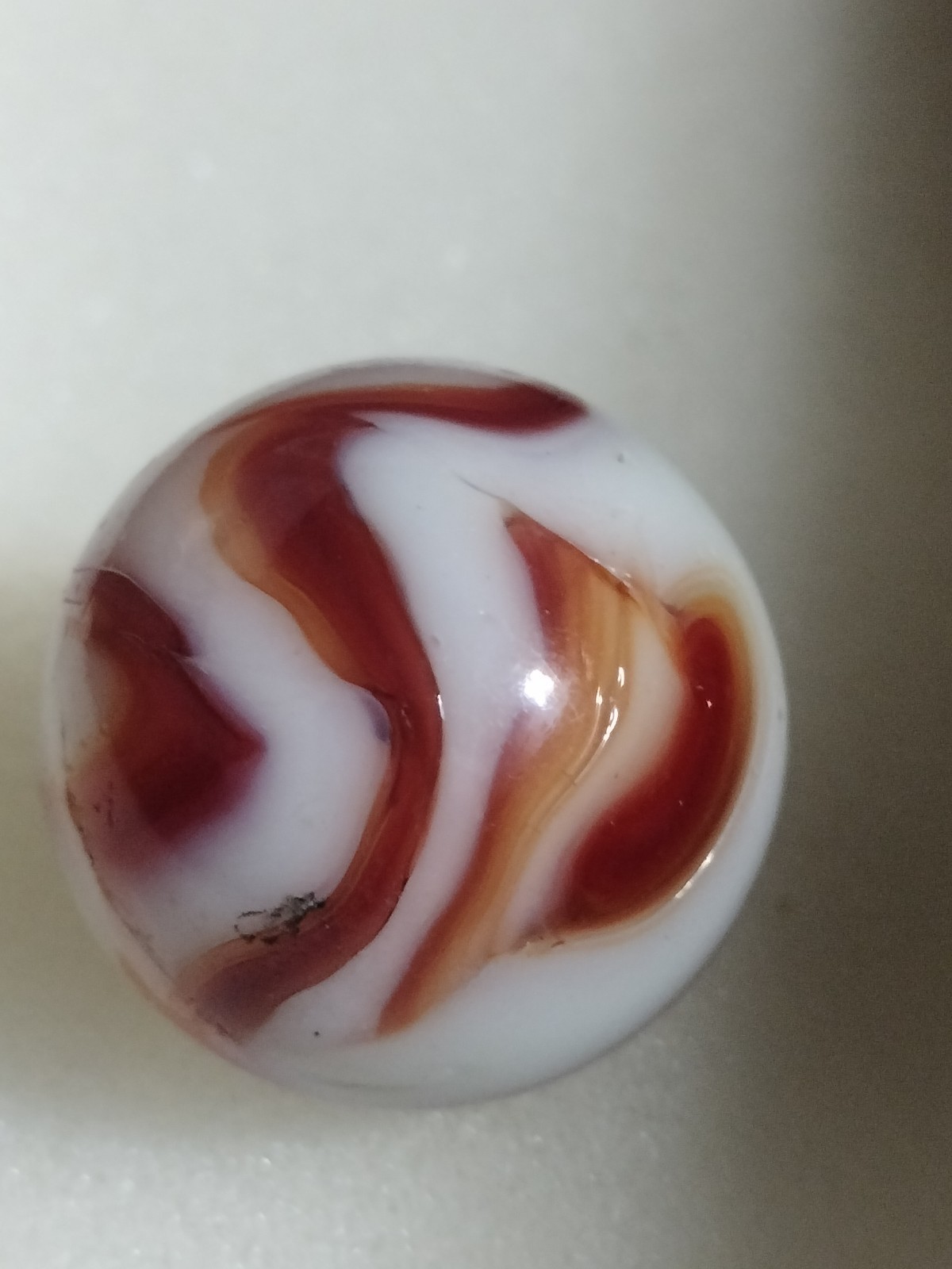 Peltier Red Zebra SHOOTER Marble 13/16 Inches NLR Miller Swirl