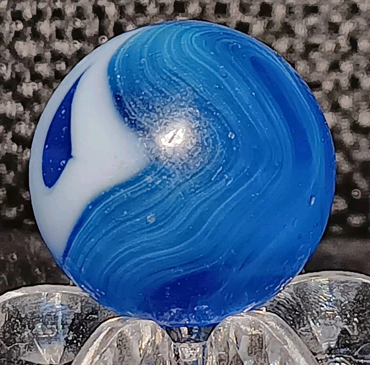 Vintage Jackson Transparent Swirl Marble. 5/8″ Near Mint. Htf Example