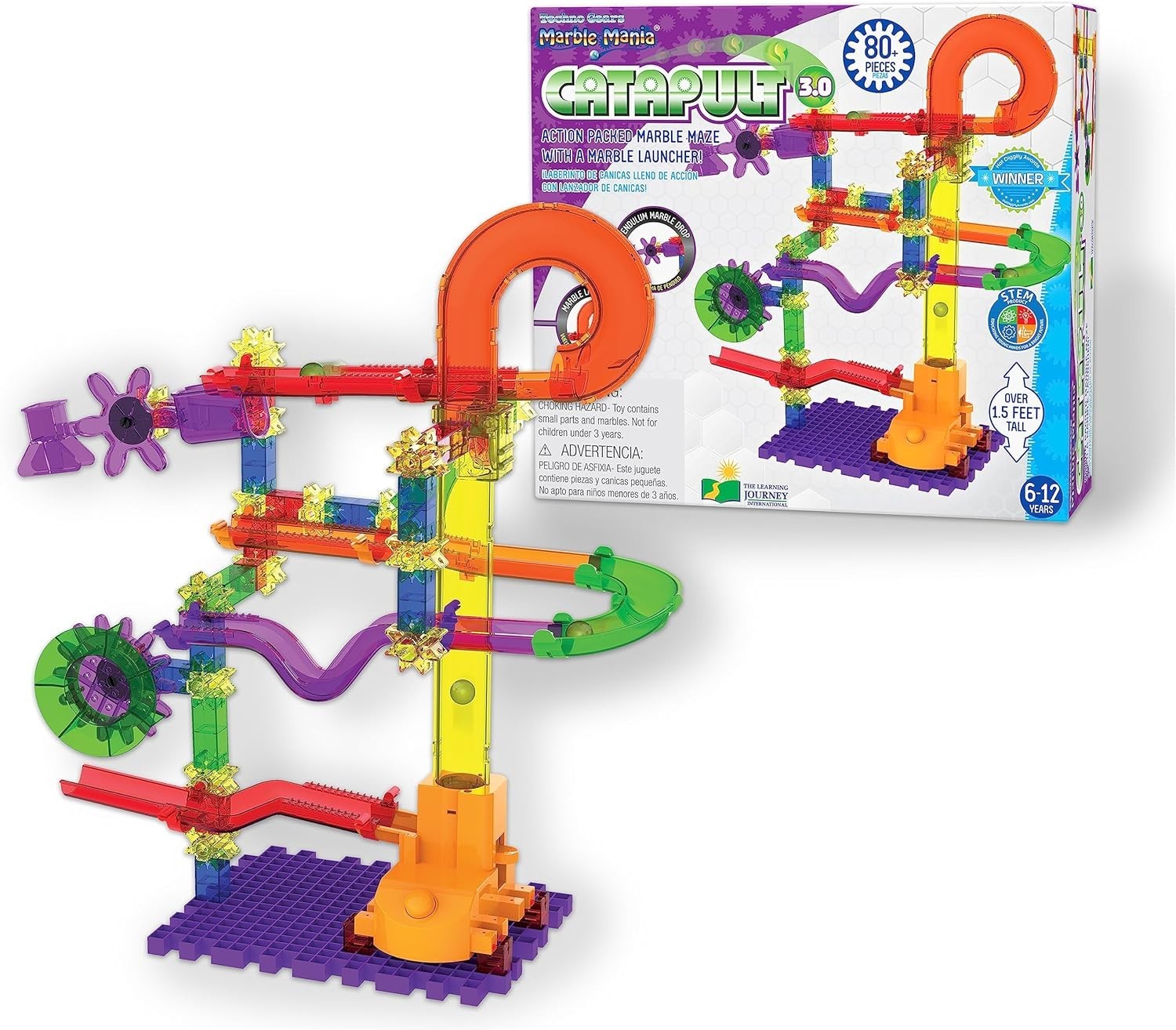 Marble Run Race Toy Catapult Game Construction Building Block Toy Set