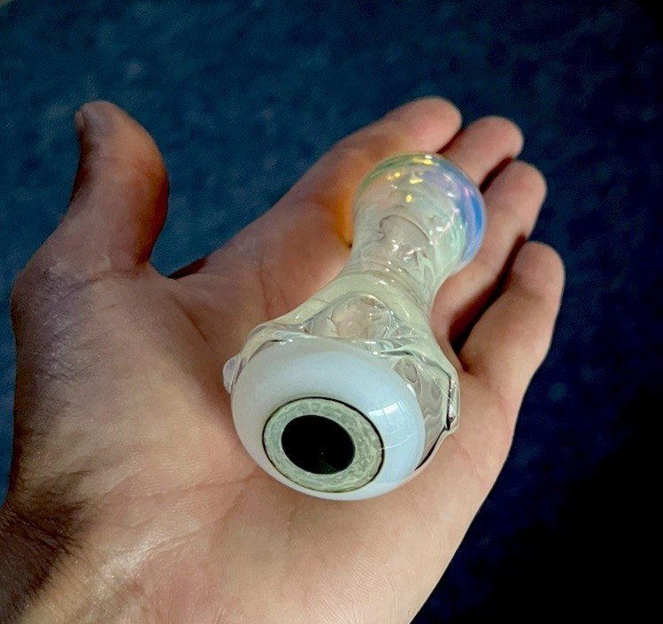 4” “Eyeball Pipe” Tobacco Eye COLOR CHANGING Design Glass Art Eyeball Marble USA