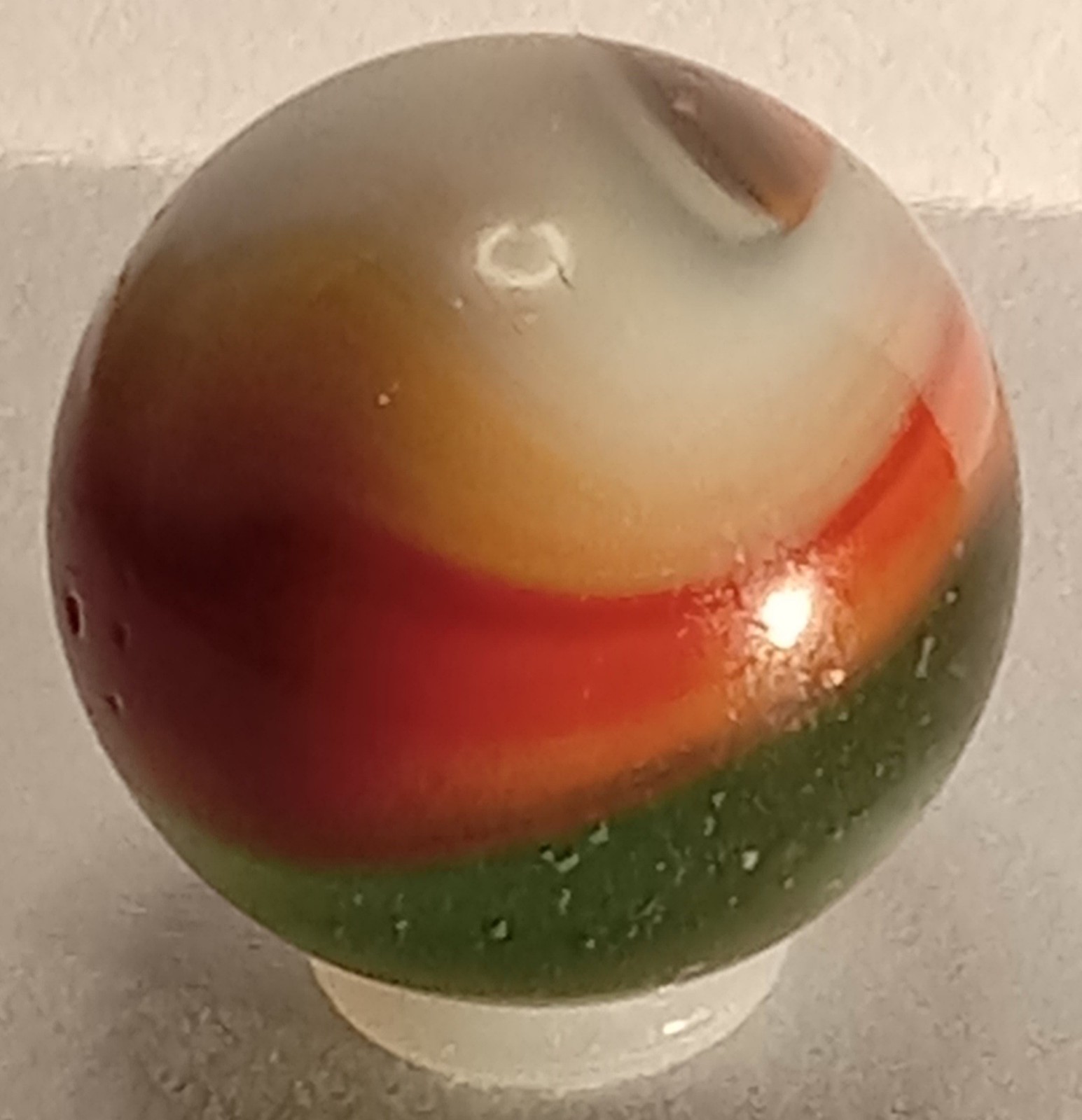 VINTAGE Vitro V Patch BRUSHED Marble Green Base .62 UV UNIQUE Wedding Cake White