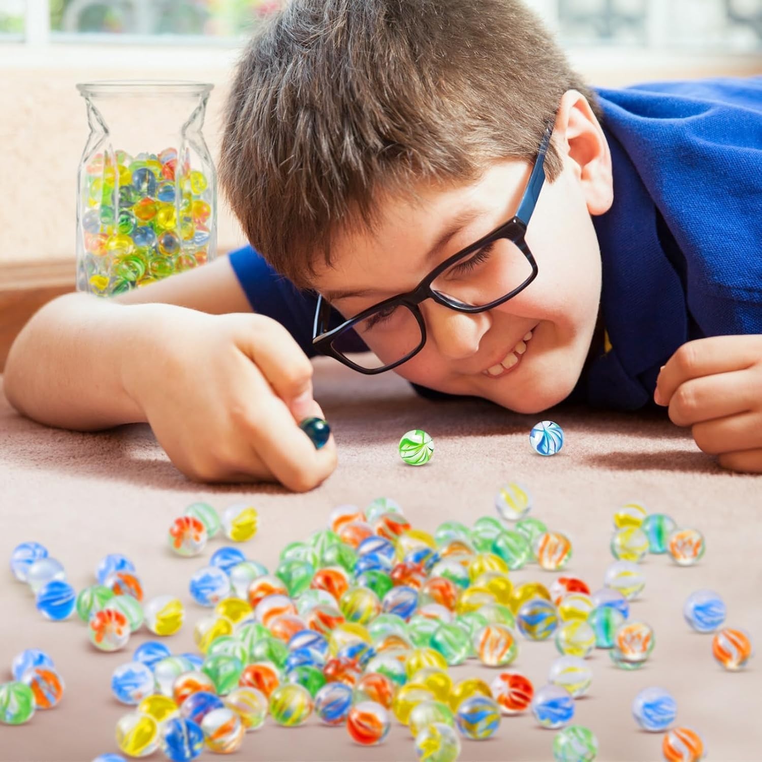 Bulk 2400 Pcs Durable Glass Marbles – Perfect for Games & Creative Projects