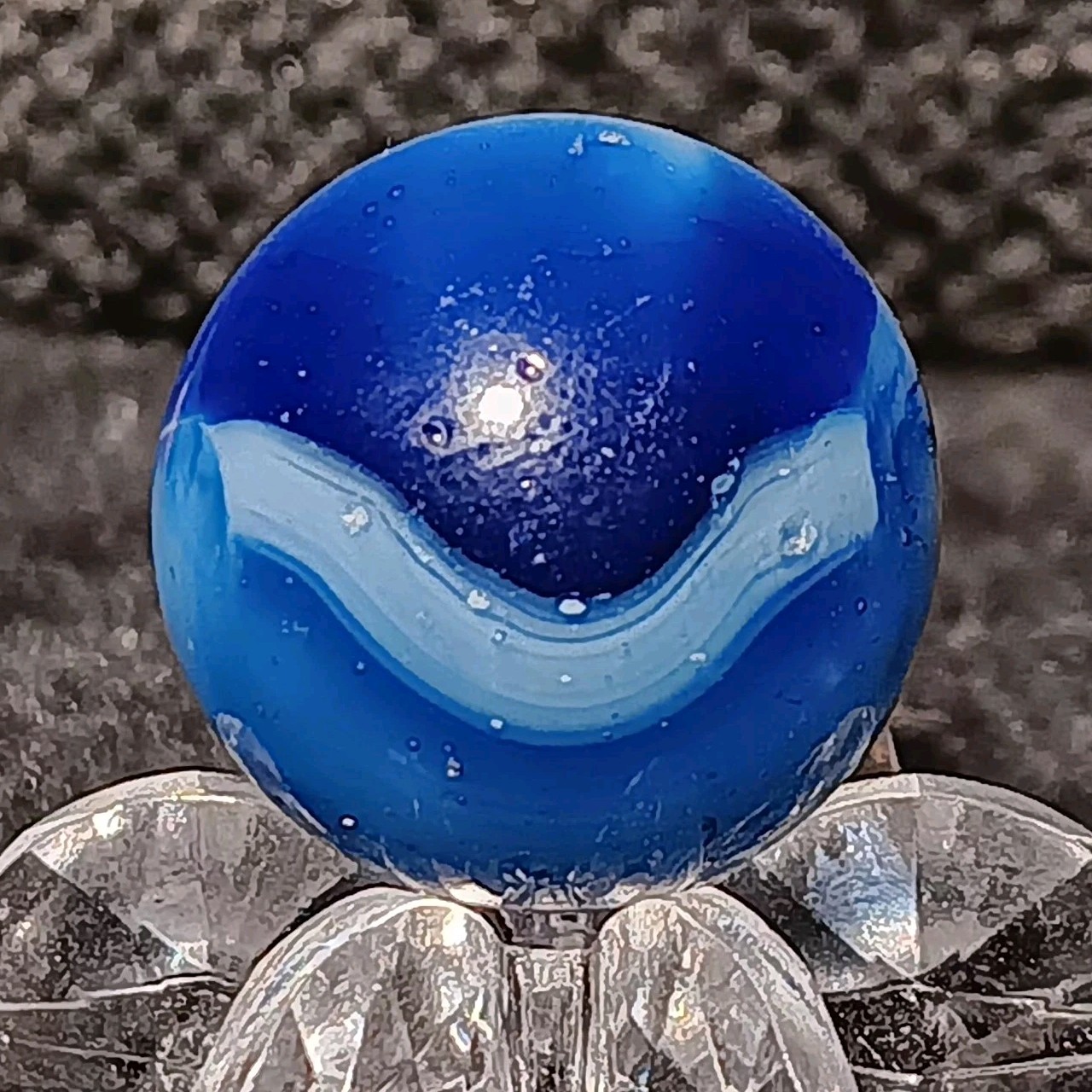 Kokomo Opalescent Glass Rainbo Marble. .61″ Nm. HTF Example