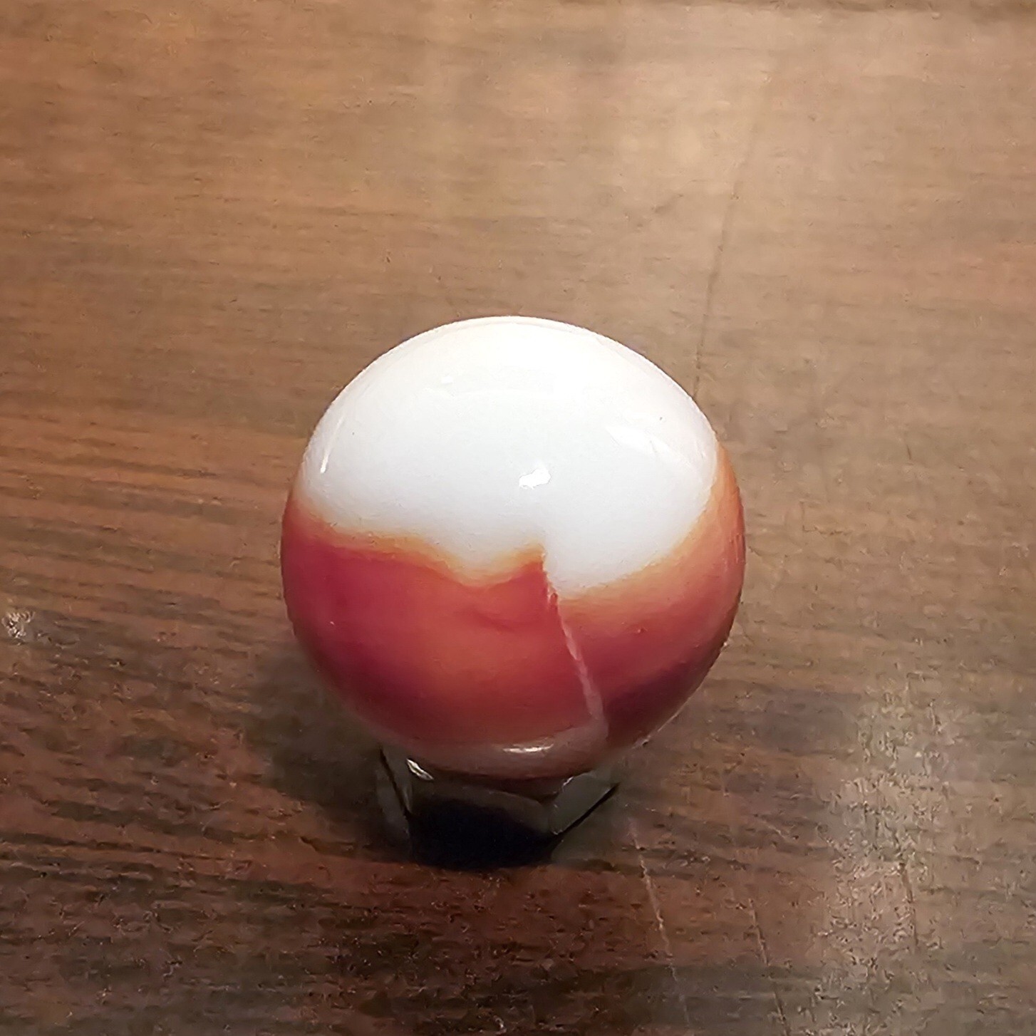 Vintage Marble King Rainbo Red Orange .61 Agate Glass Marble