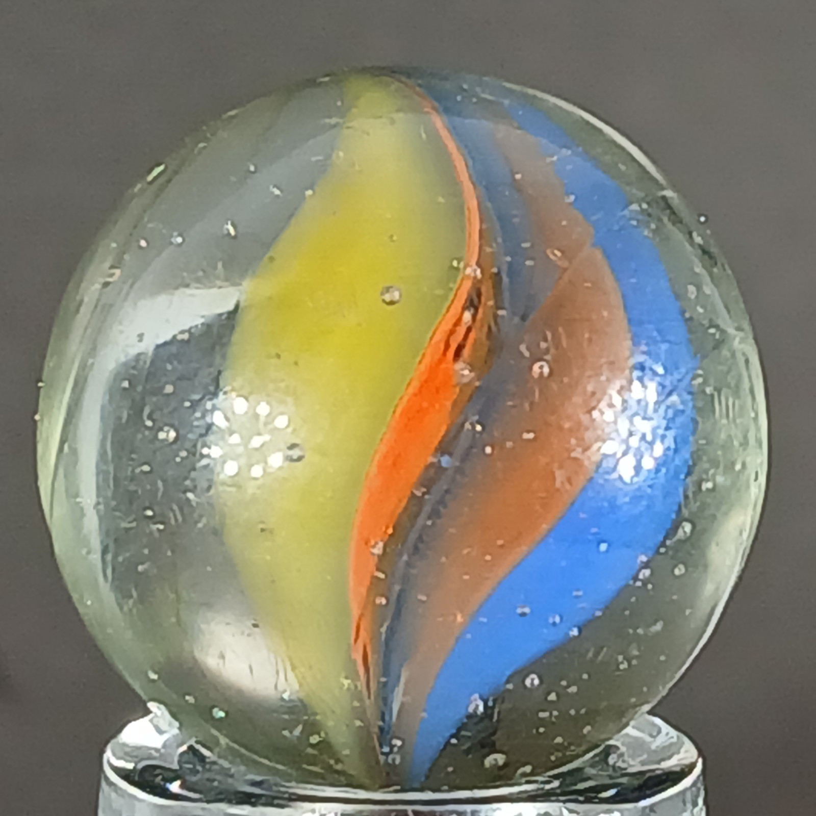 Vintage Tri-Color Hybrid Cat’s Eye Marble .59 Inches Near-Mint Condition