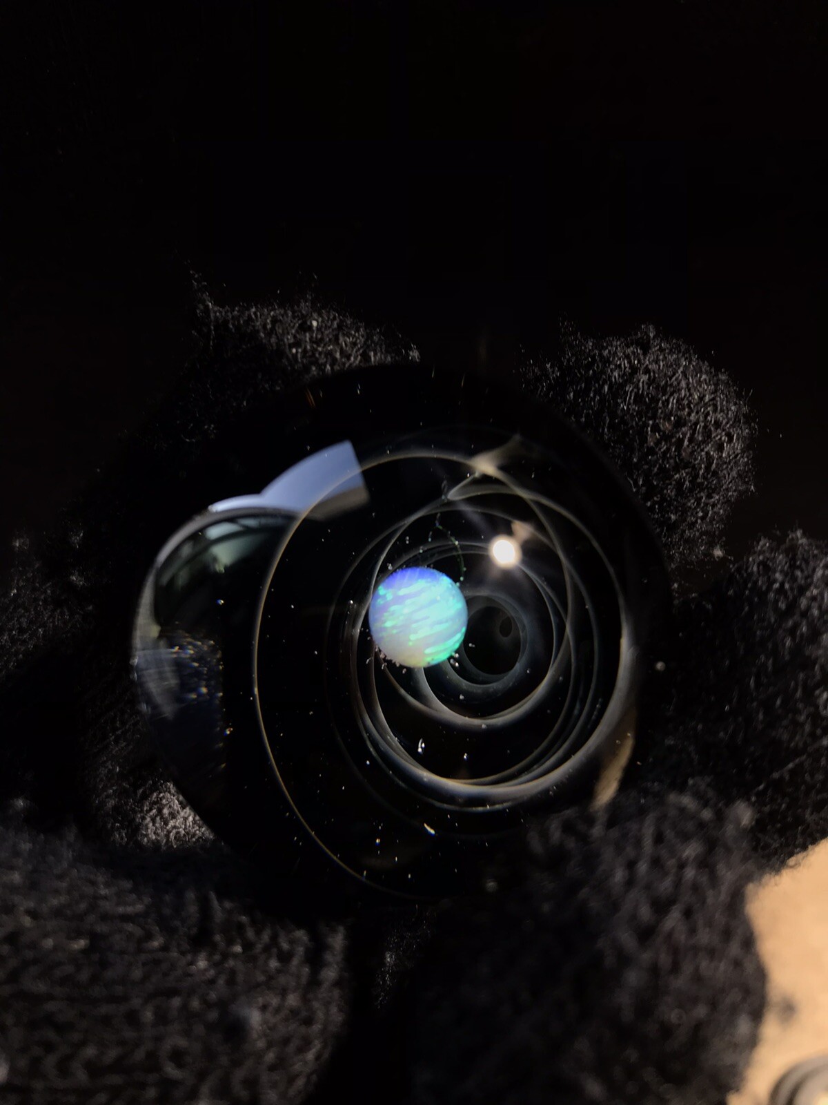 Glass Marble 40mm Deep Space Rainbow Sphere Opals With 24k Gold Fume ￼Sculpture