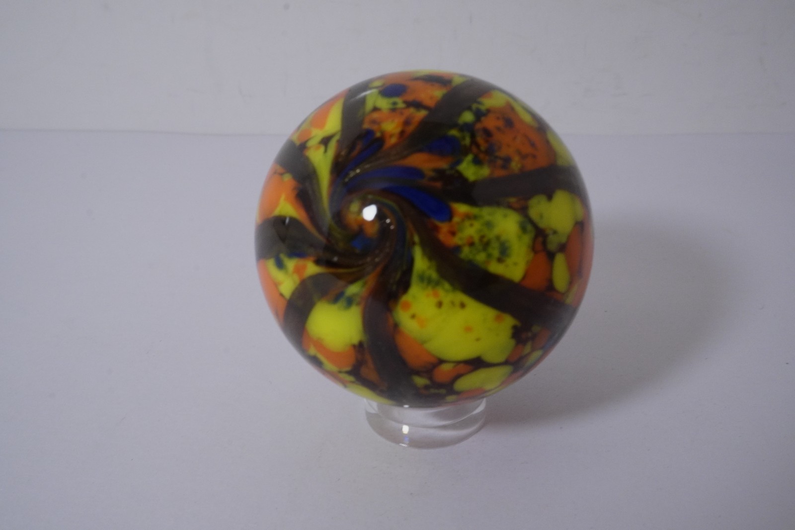 A Lovely New Multicolored Handmade Guinea Glass Marble 41 MM = 1-9/16″ Dia.
