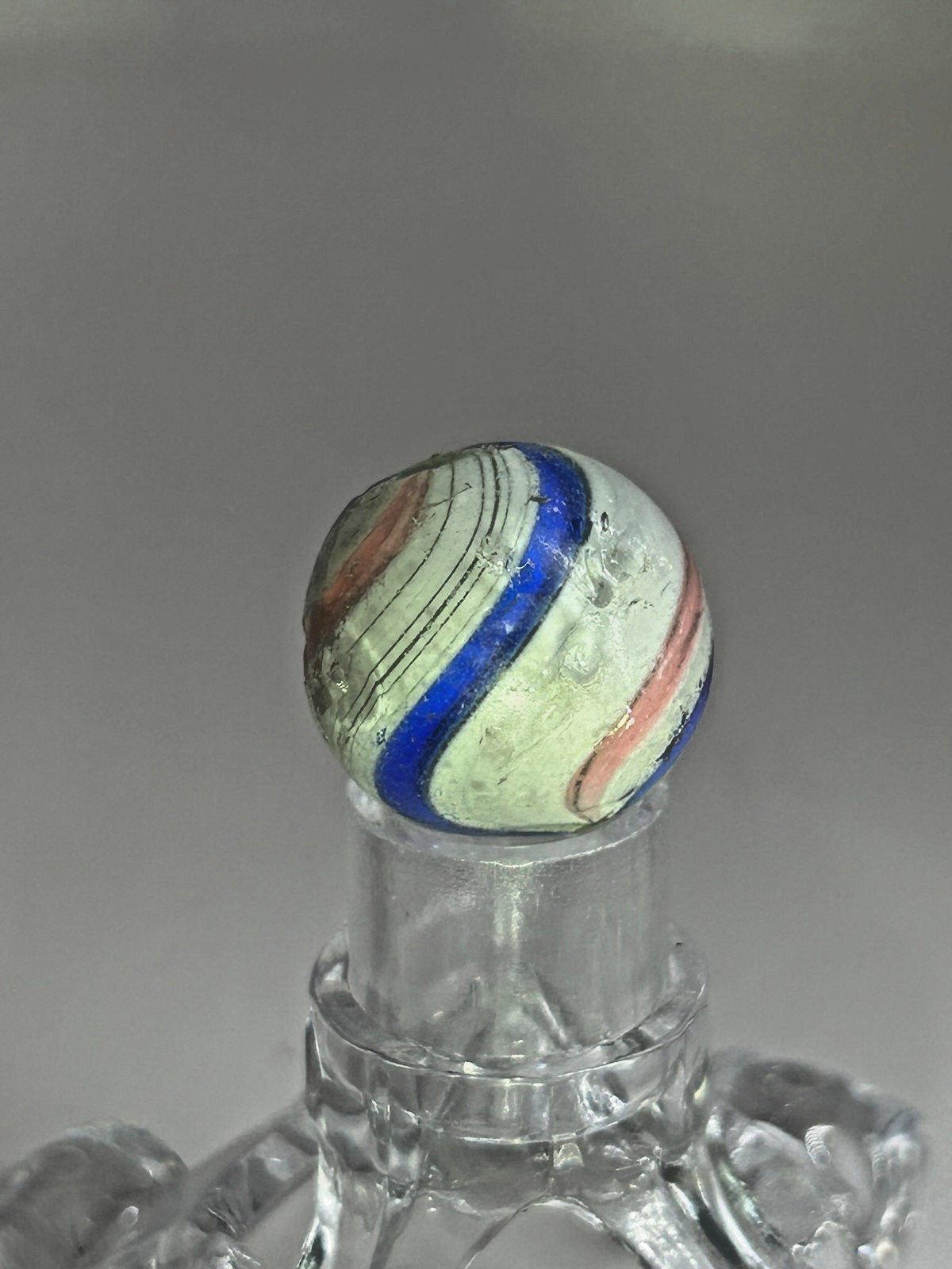 Antique German Handmade Peppermint Swirl Marble 93/128″ NM- p1