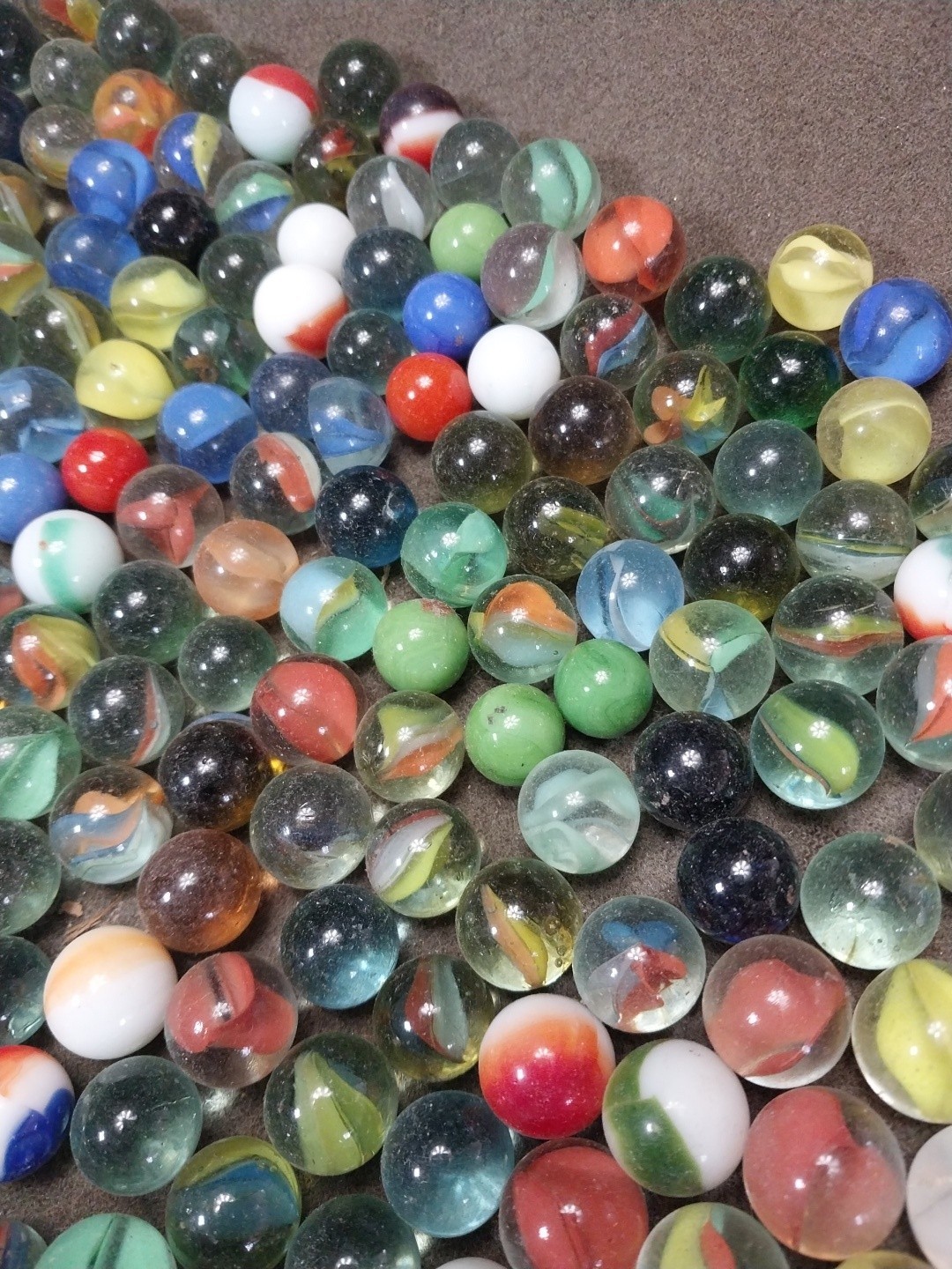 Vintage Glass Marbles Bulk Wholesale Lot Close To 5 Lbs. 3 Large ! LOOK- WOW