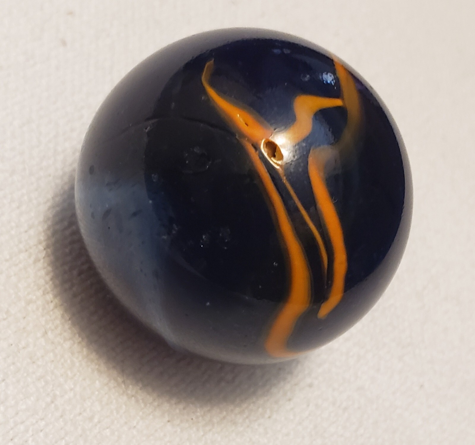☆☆☆PRICE DROP☆☆☆ Antique Blue Orange Swirl Glass Pontil Victorian Glass Guinea