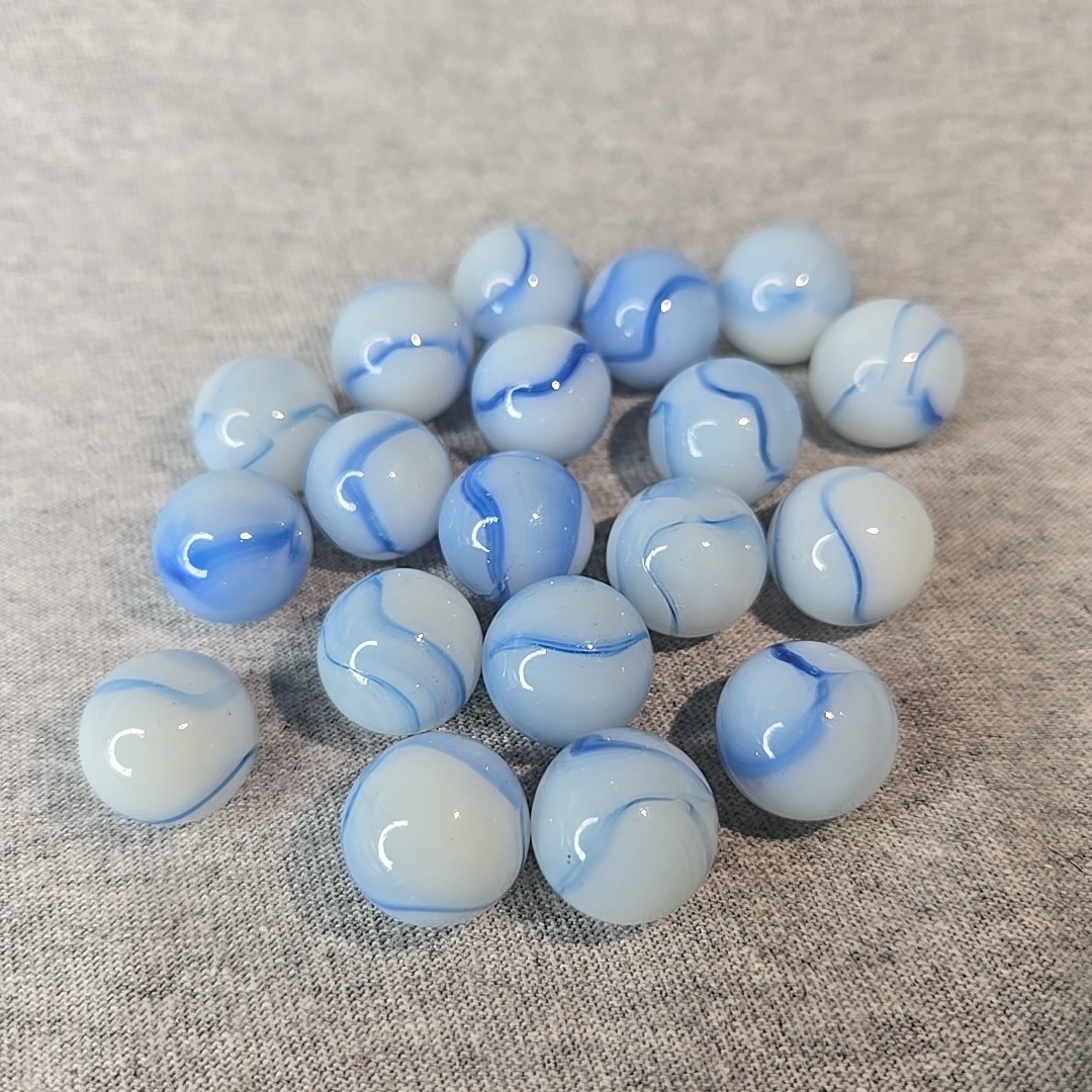 20 Peltier National Line Rainbo NLR Blue Baseball Pattern Marbles #002
