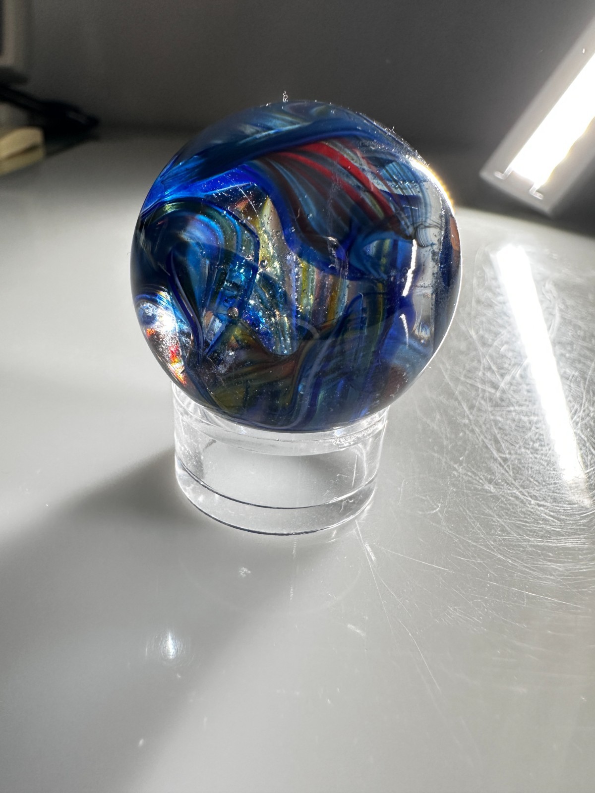 1.36″ HOT HOUSE GLASS Rerun # 731 Marble MARK MATTHEWS Signed Oct 2017