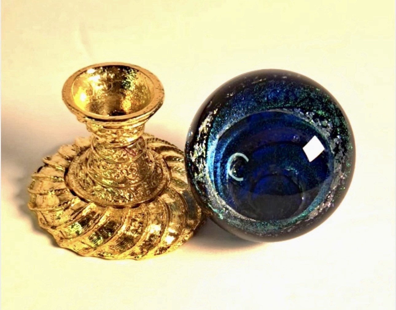 Mazet Studio’s Art Glass Dichroic Vortex Marble 1.6″