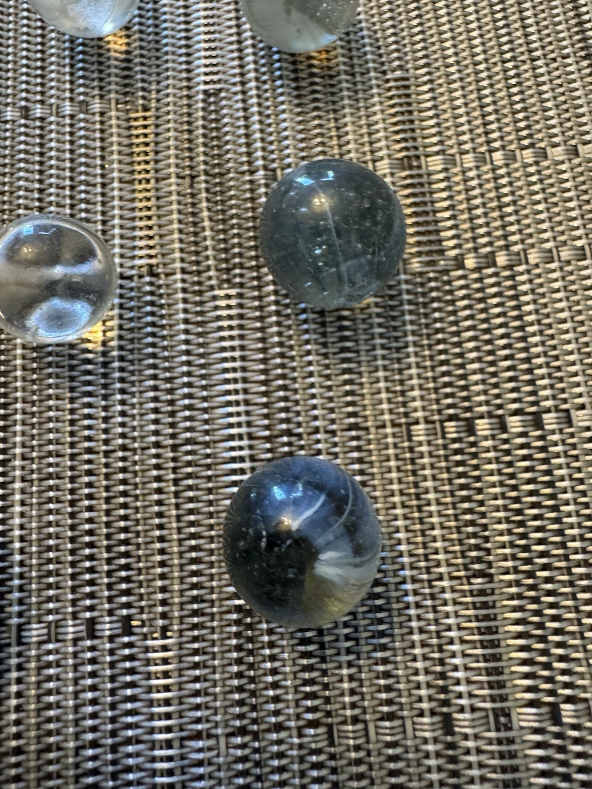 Original Antique Vintage Old Marbles Clear With White Lot Of 11 14.4 MM