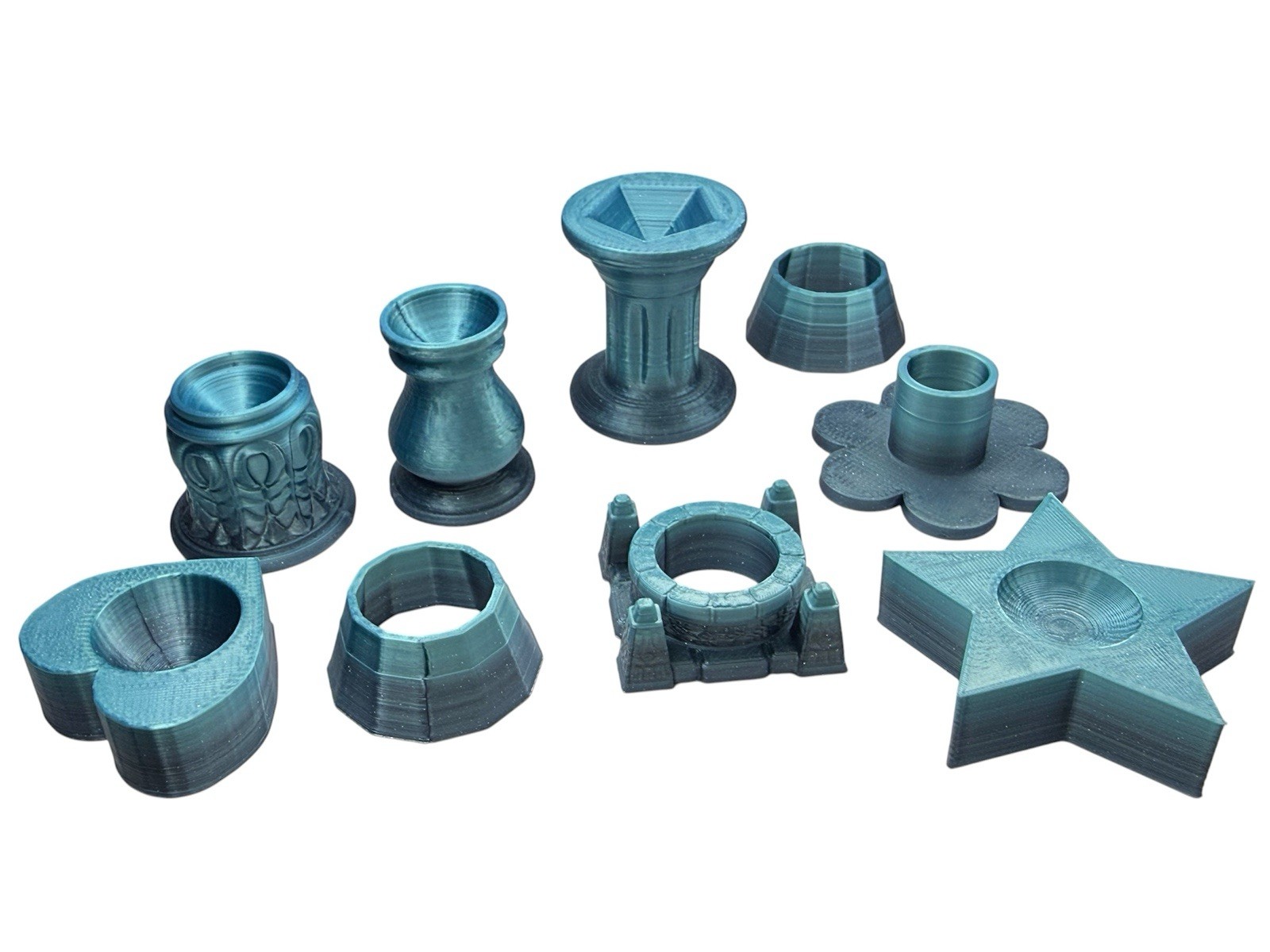 9 Blue Marble Displays – For 5/8″ – 1” Marbles – Lot #8765