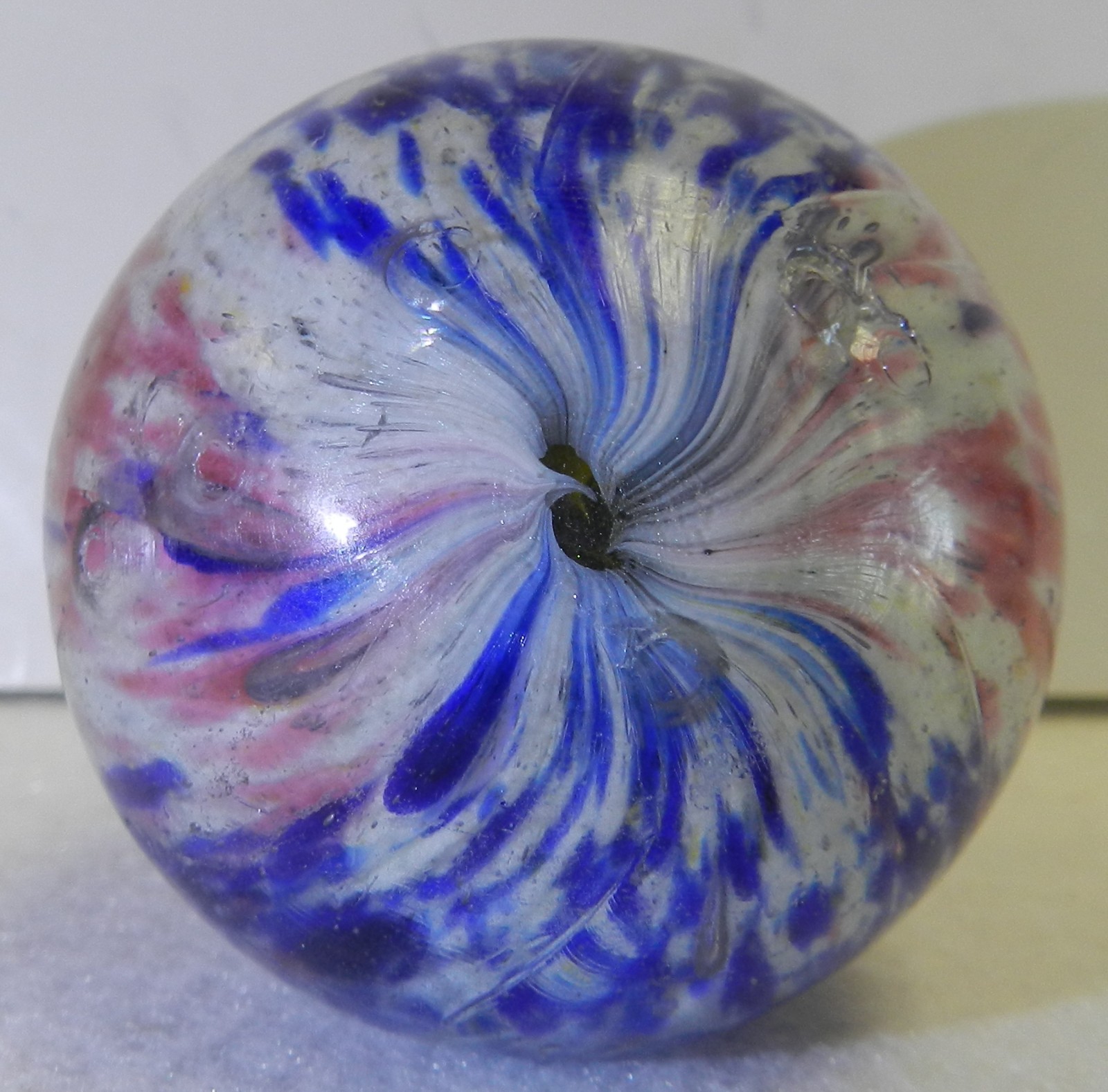 #19964m Huge 2.07 Inches Vintage German Handmade Onionskin Marble