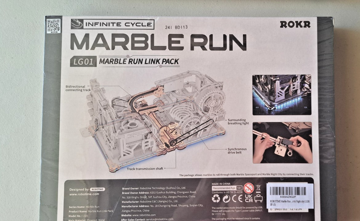 2 Pack ROKR LG01 Marble Run Link Pack Spaceport Night City SEALED