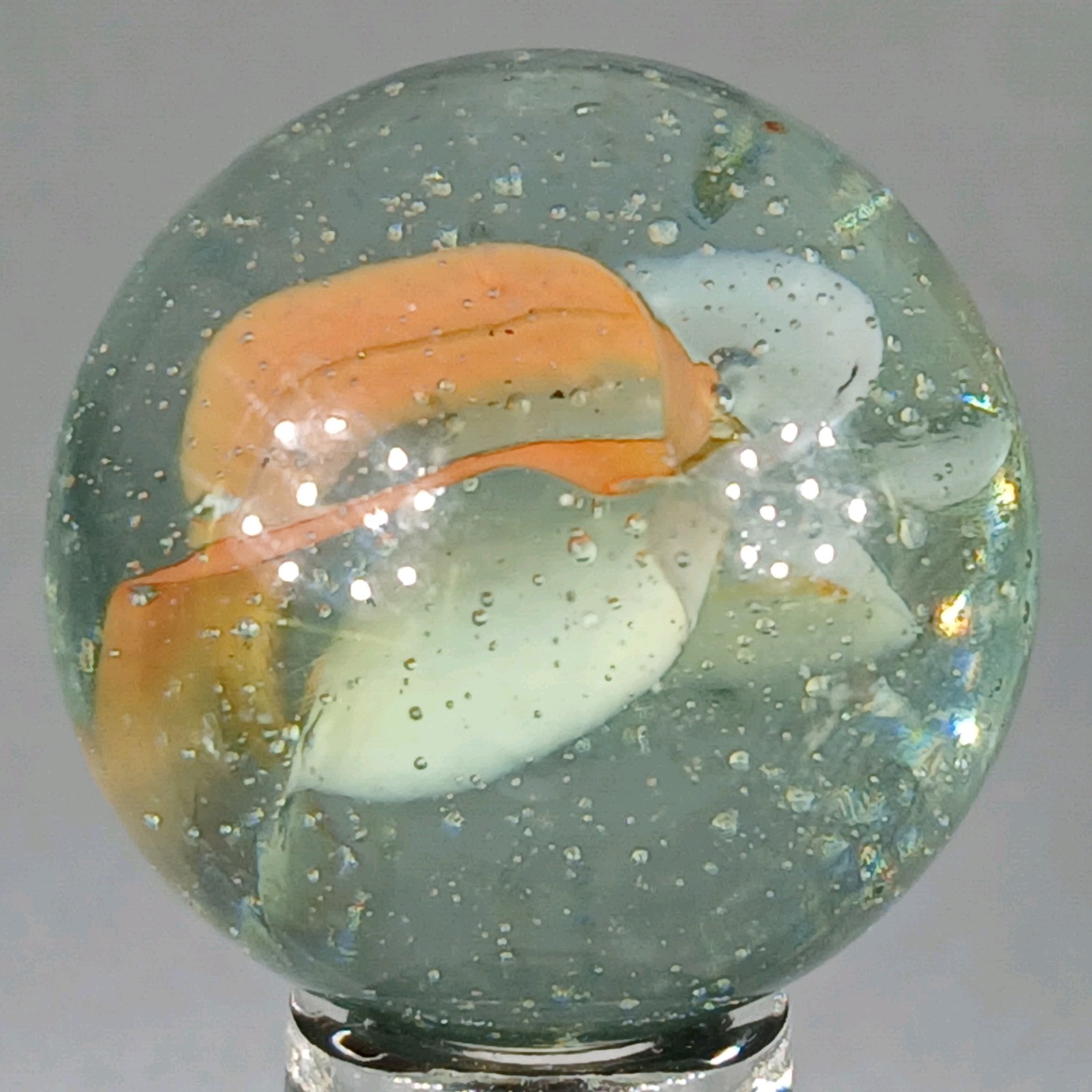 Large Vintage Tri-Color Hybrid Cat’s Eye Marble .99 Inches Near-Mint Condition