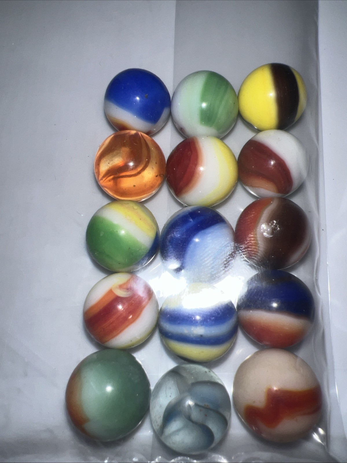 15 Super Nice Old Vintage Marbles, 13.5mm (+r-) M/ NM