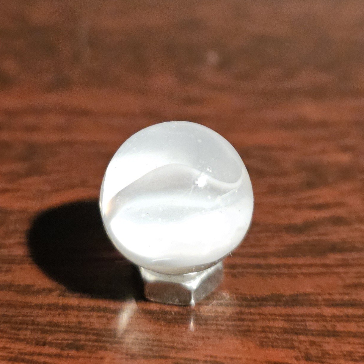 Vintage CE Bogard White Floppy 4-Lobe Cats Eye .625″ Glass Marble