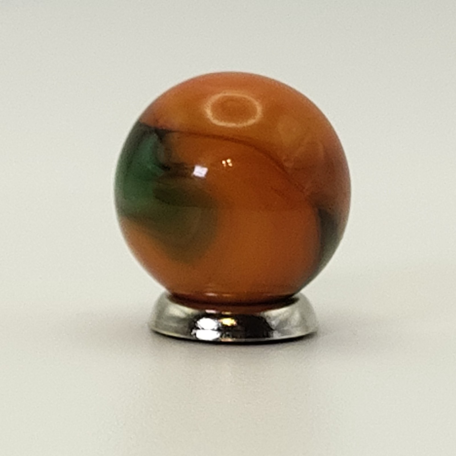 17.5mm Akro Agate Special Corks Marble Double Ingot orange green & black NM++