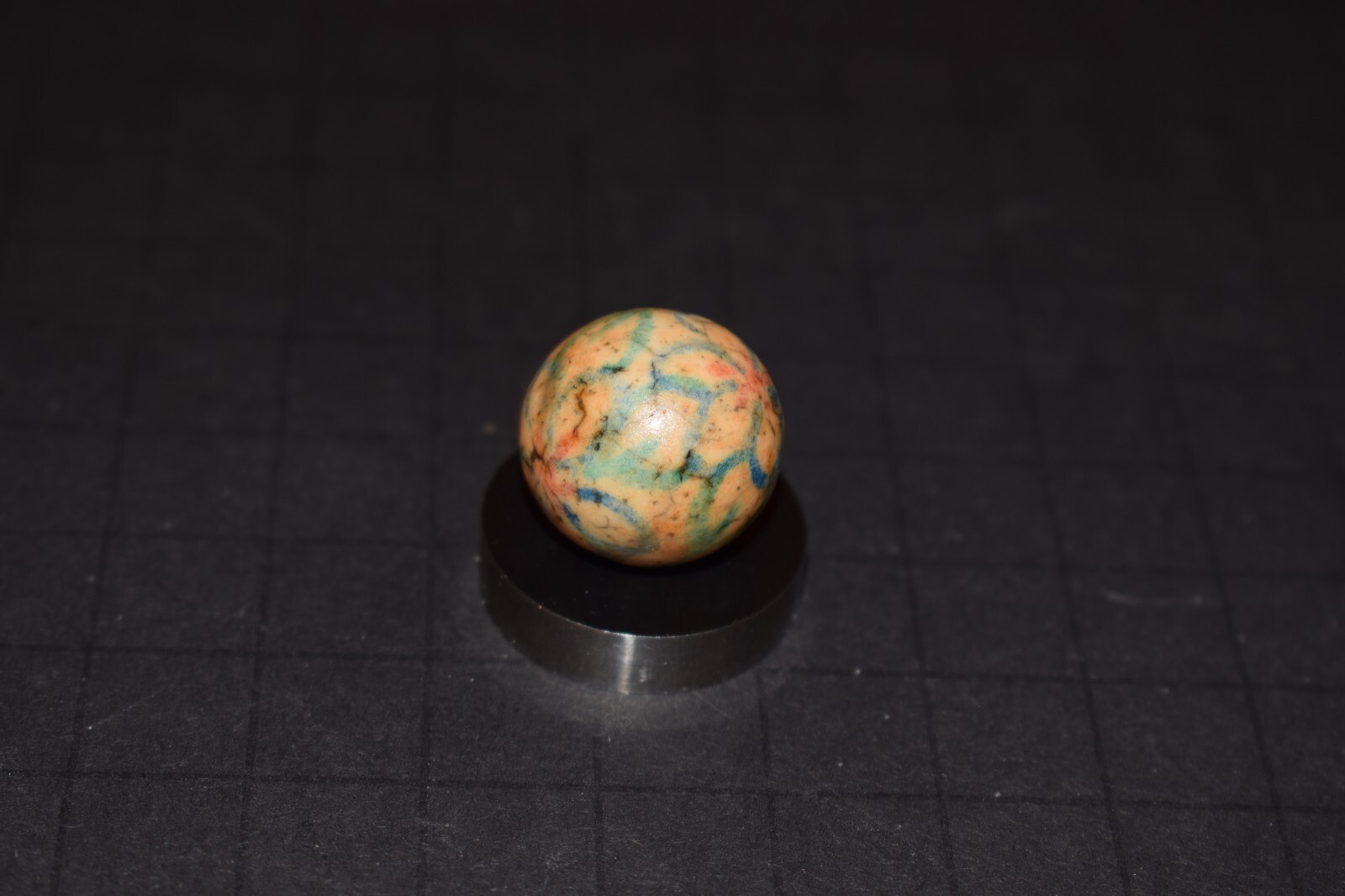 Antique Hand Painted Fired Glazed Clay🌺Flowers Art🌻Marble Size .781″=25/32″