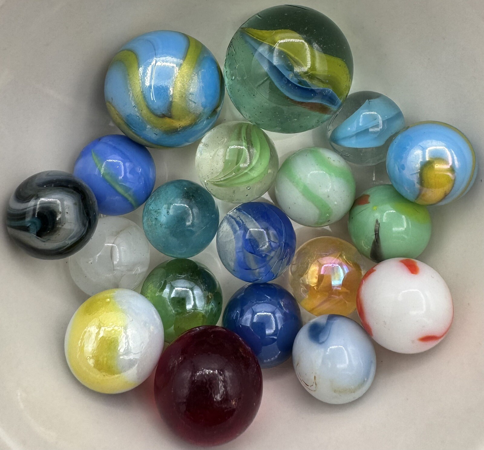 Vintage Marble Lot Of MARBLES UV Reactive Cadmium Uranium Lot #53
