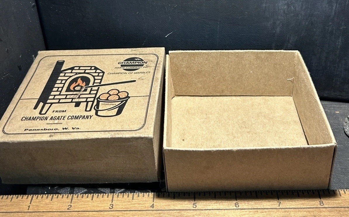 Champion Agate Company Furnace Swirl Marble Logo Deep Marble Box