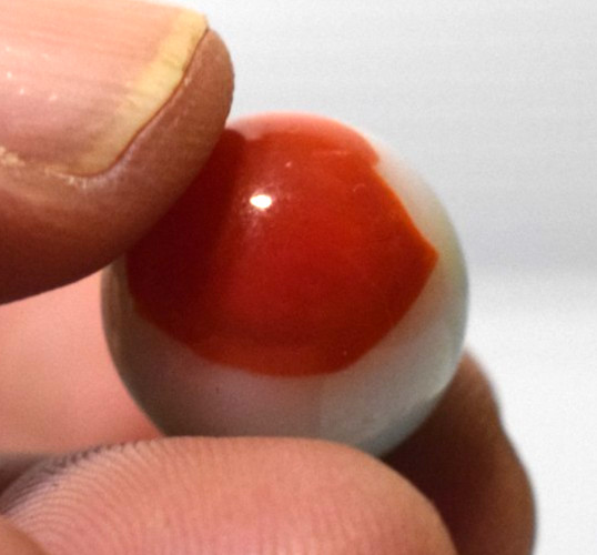 ARKO AGATE MARBLES POPEYE RED SHAMROCK GREEN PATCH OPAQUE WHITE VINTAGE GLASS