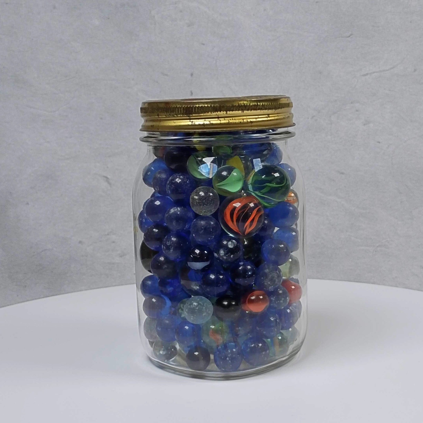 Kilner Dual Purpose Jar with 190 Assorted Glass Marbles Vintage Collection