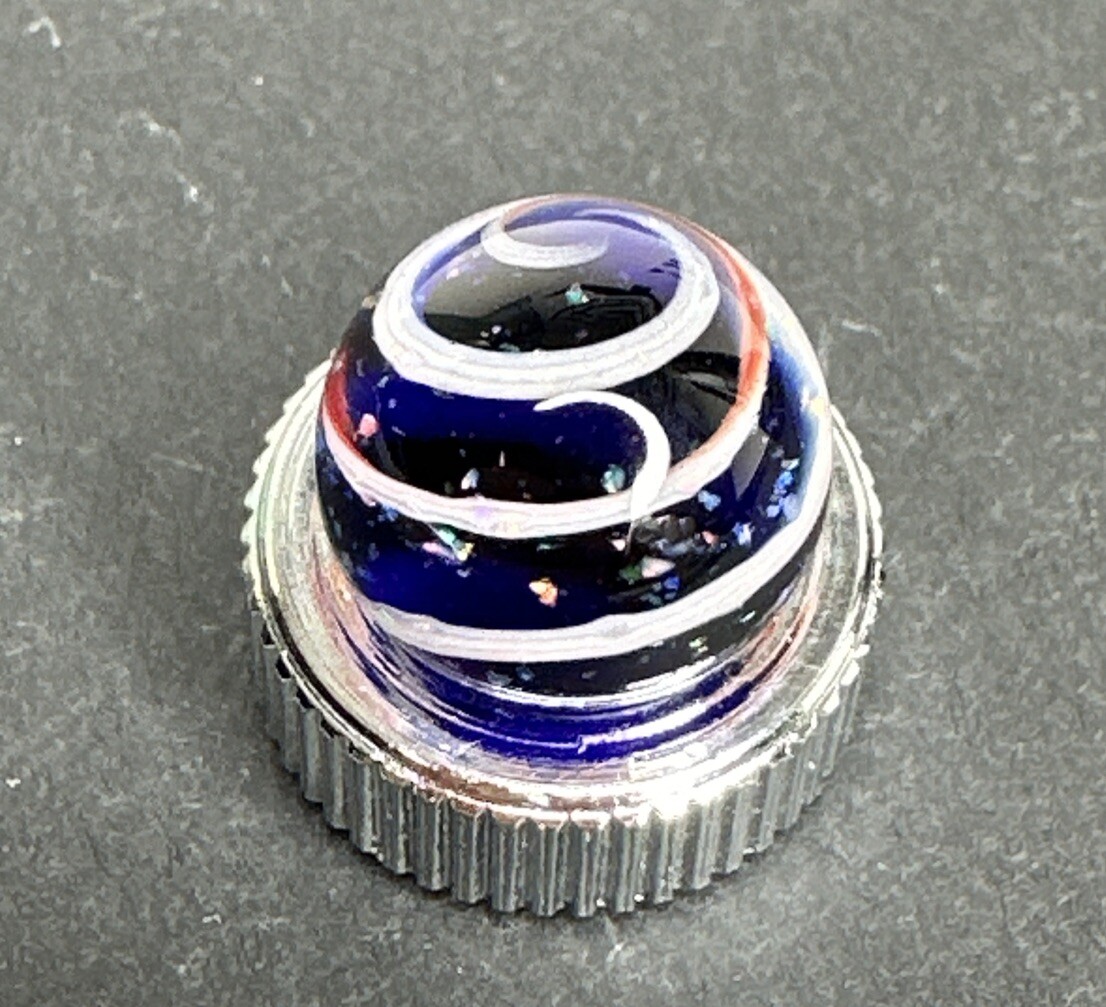 Contemporary Handmade Art Glass Marble .47″ Cobalt Blue Opal Sparkle UV Peewee