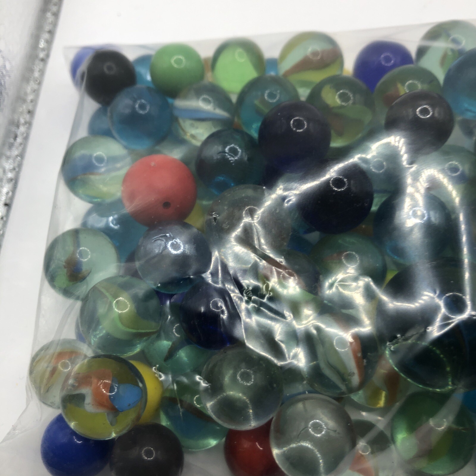 Lot Of Vintage Glass Swirl Marbles Mixed Tones 1.9LB BAG
