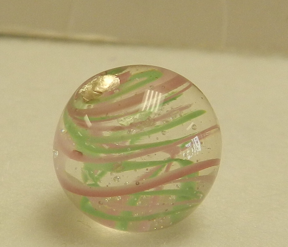 #17548m Tiny .55 Inches Handmade Contemporary Swirl Marble With Mica Mint