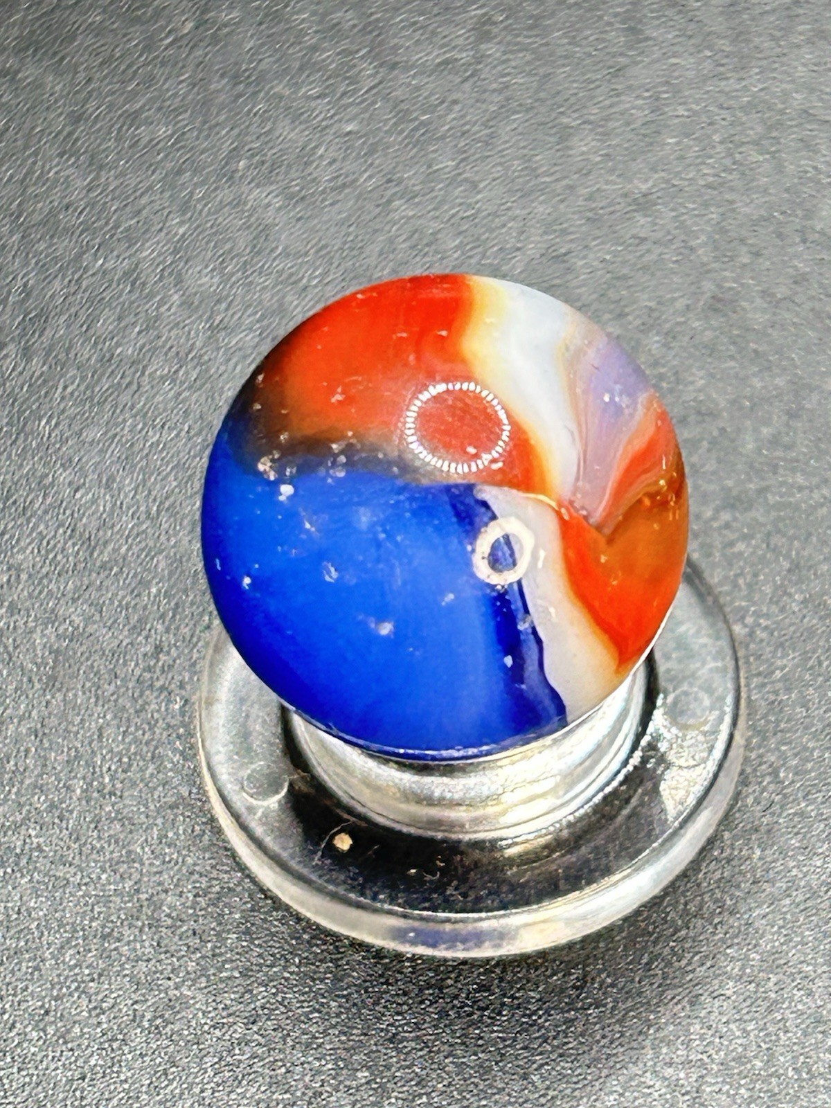 Vintage Peltier Liberty Rainbo Marble with Purple 0.629”