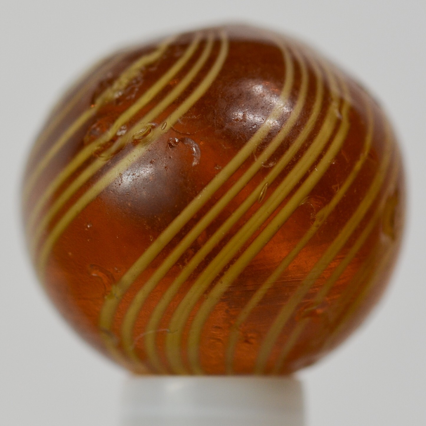 Handmade Gooseberry Marble, Amber Glass, 11/16 in, Good+ to NM-, Germany, S1421
