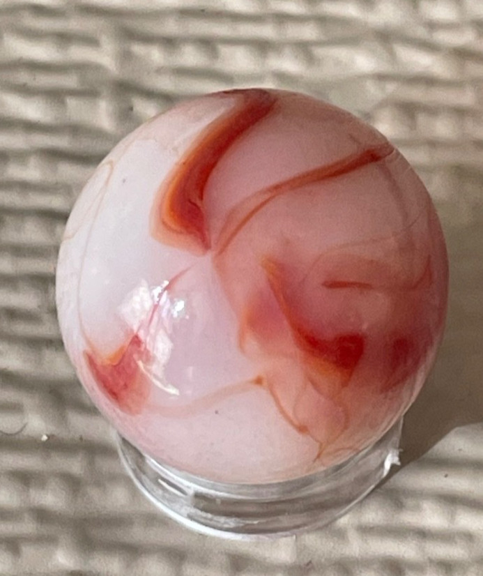 INTERESTING Early Alley Agate Drizzle Swirl 13/16″ Shooter Marble UV NM