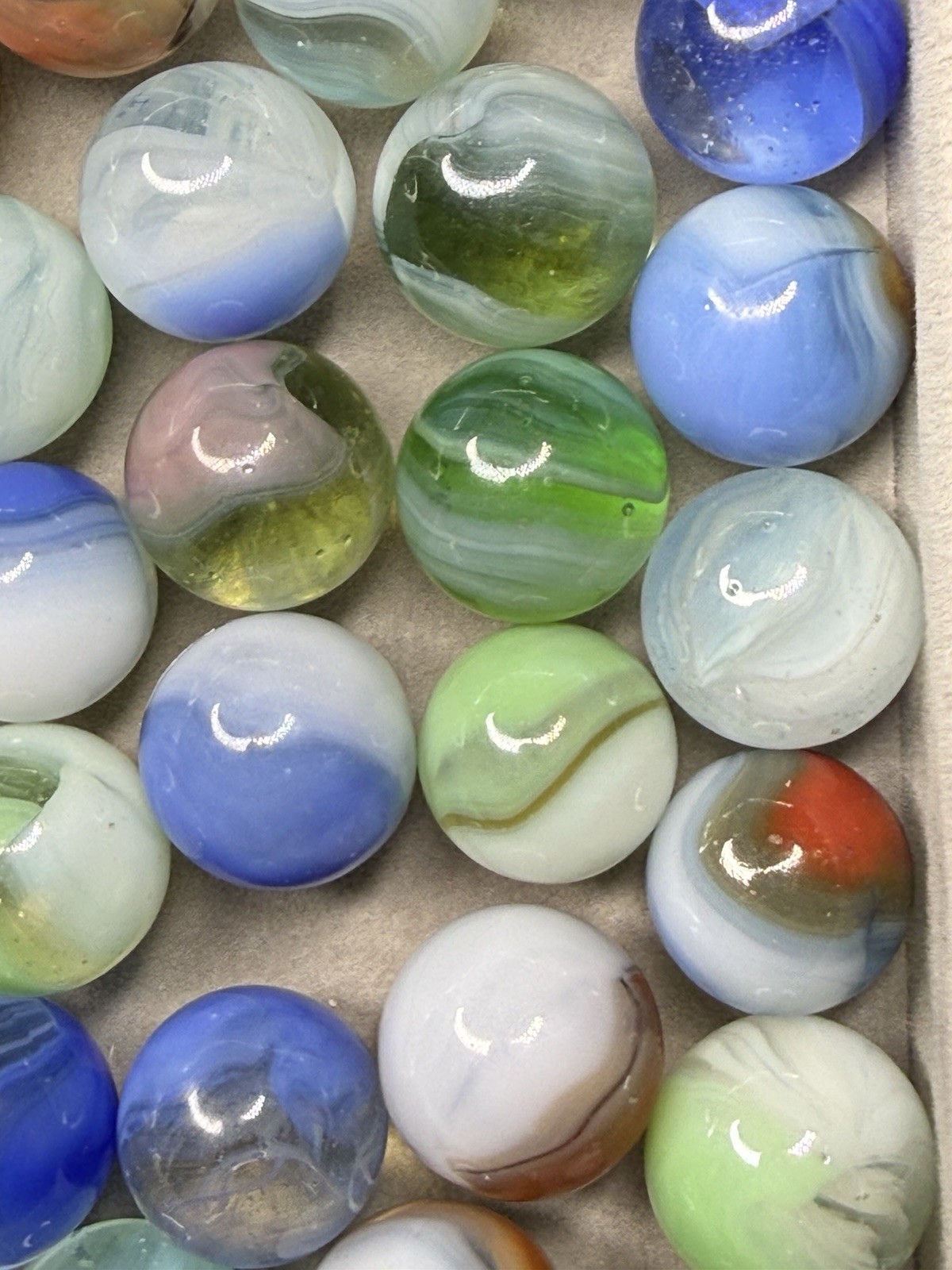 Lot Of 60 Vitro Agate Marbles .57” To .84” NM(-) To NM(+)