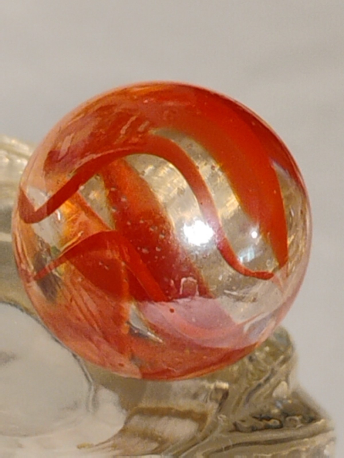 Vintage Peltier Marble King Japanese Caged Cat’s Eye Shooter Player Pair Marble?
