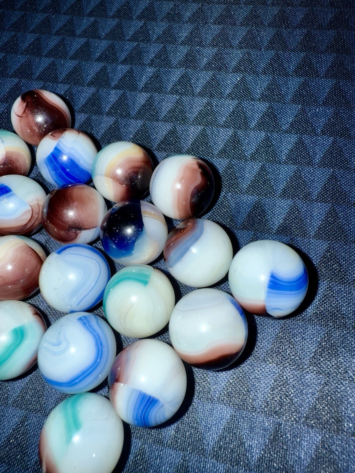 Vintage Glass Swirl Marble Akro Agate Vitro Peltier Marbles Lot Of 19