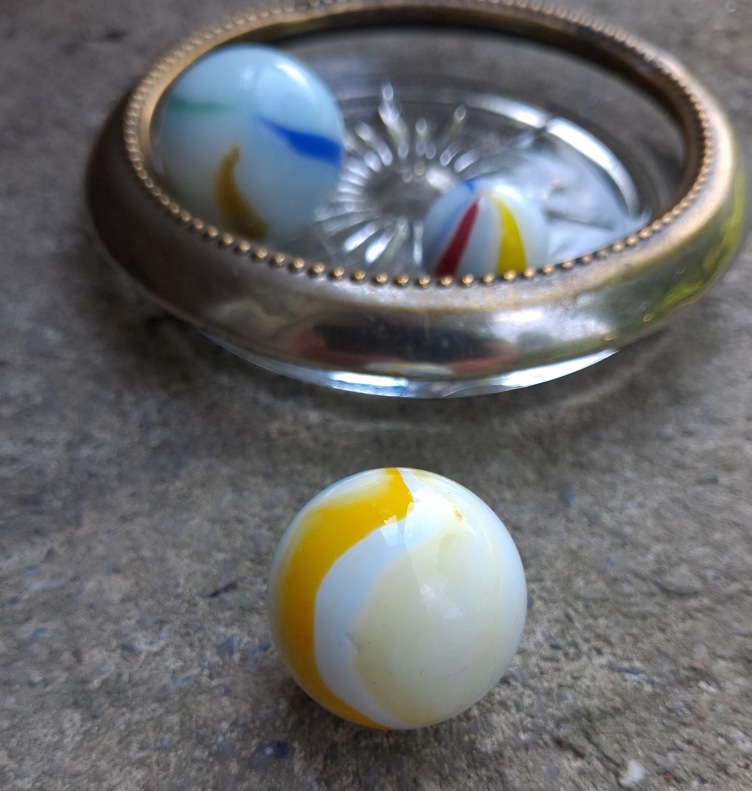3 Imperial Asian Vacor Patch Marbles Vintage .65-.99