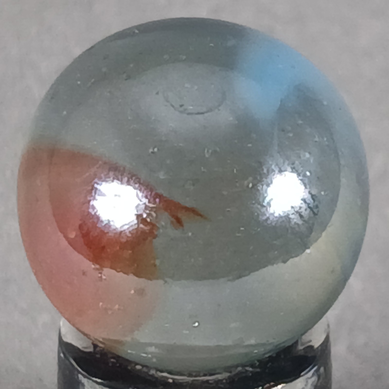 Vintage Iridescent Patch And Ribbon Marble .62 Inches Near-Mint Condition