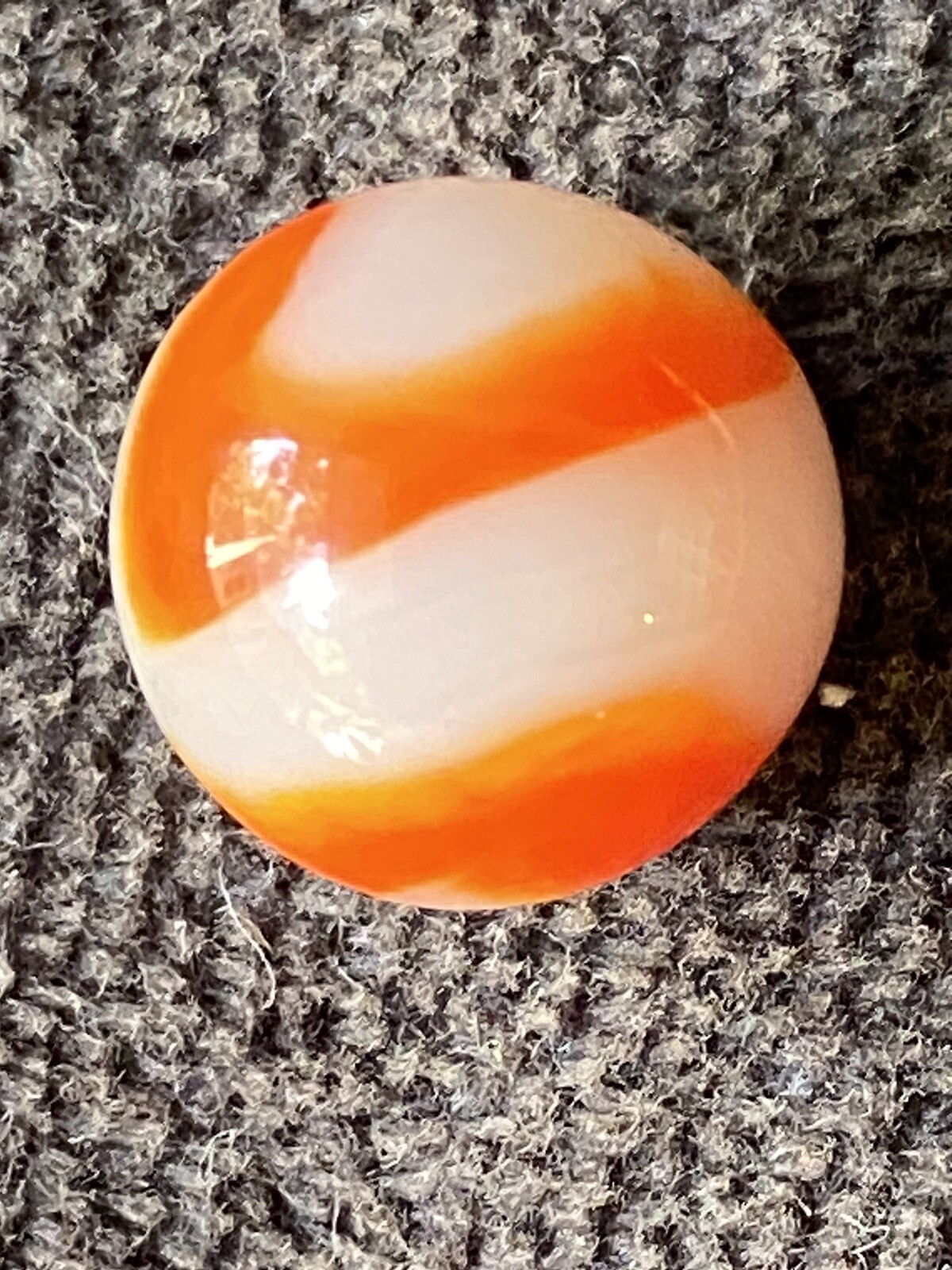 vitro agate marble Red Candy Stripe Devil Tongue Flame Buttermilk 5/8