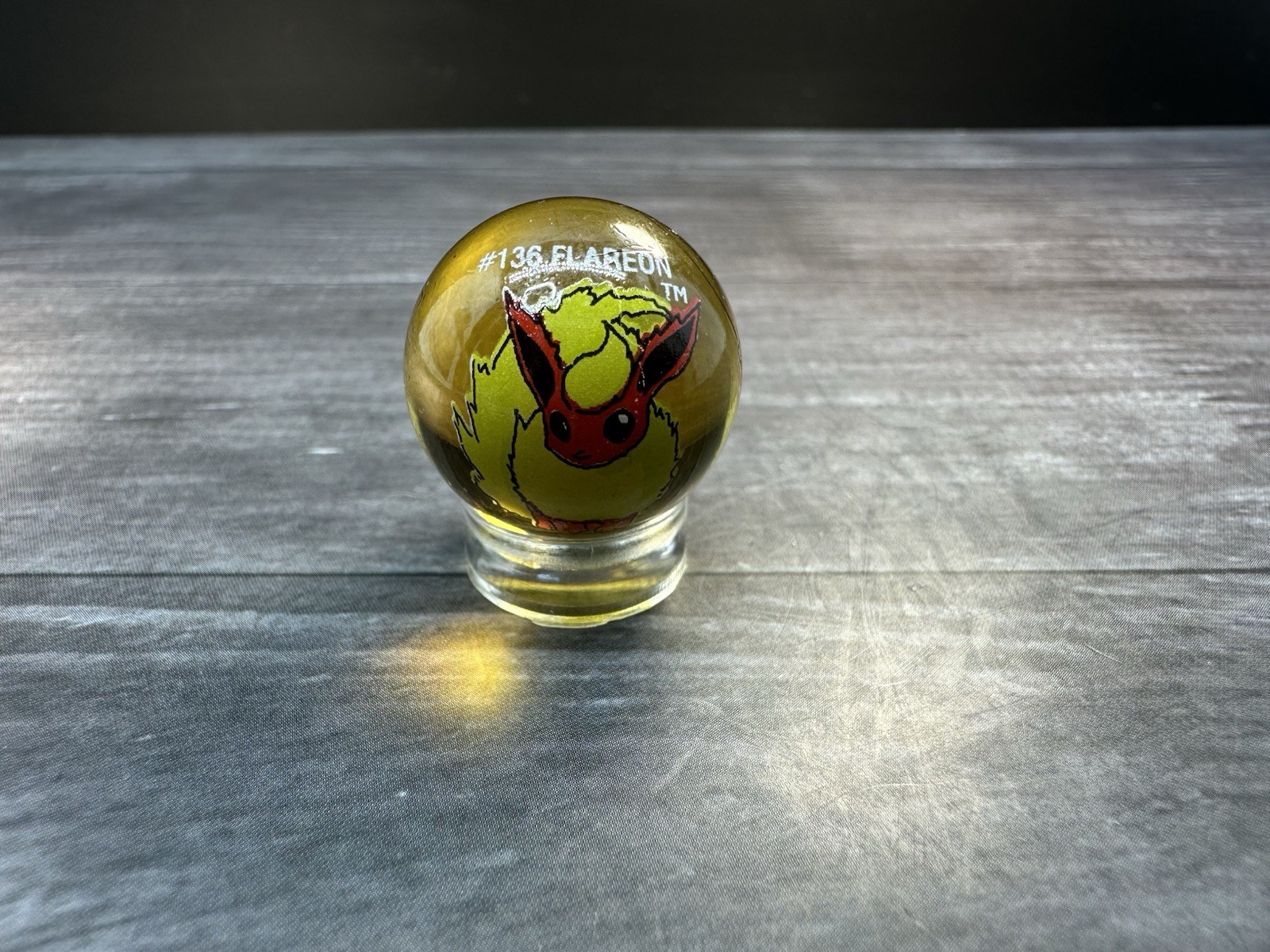 Vintage ToyBiz Pokemon Marble Flareon #136 Glass Marble
