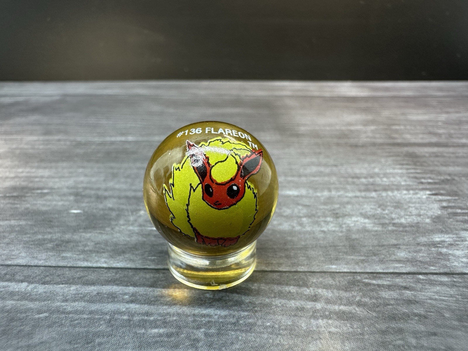 Vintage ToyBiz Pokemon Marble Flareon #136 Glass Marble