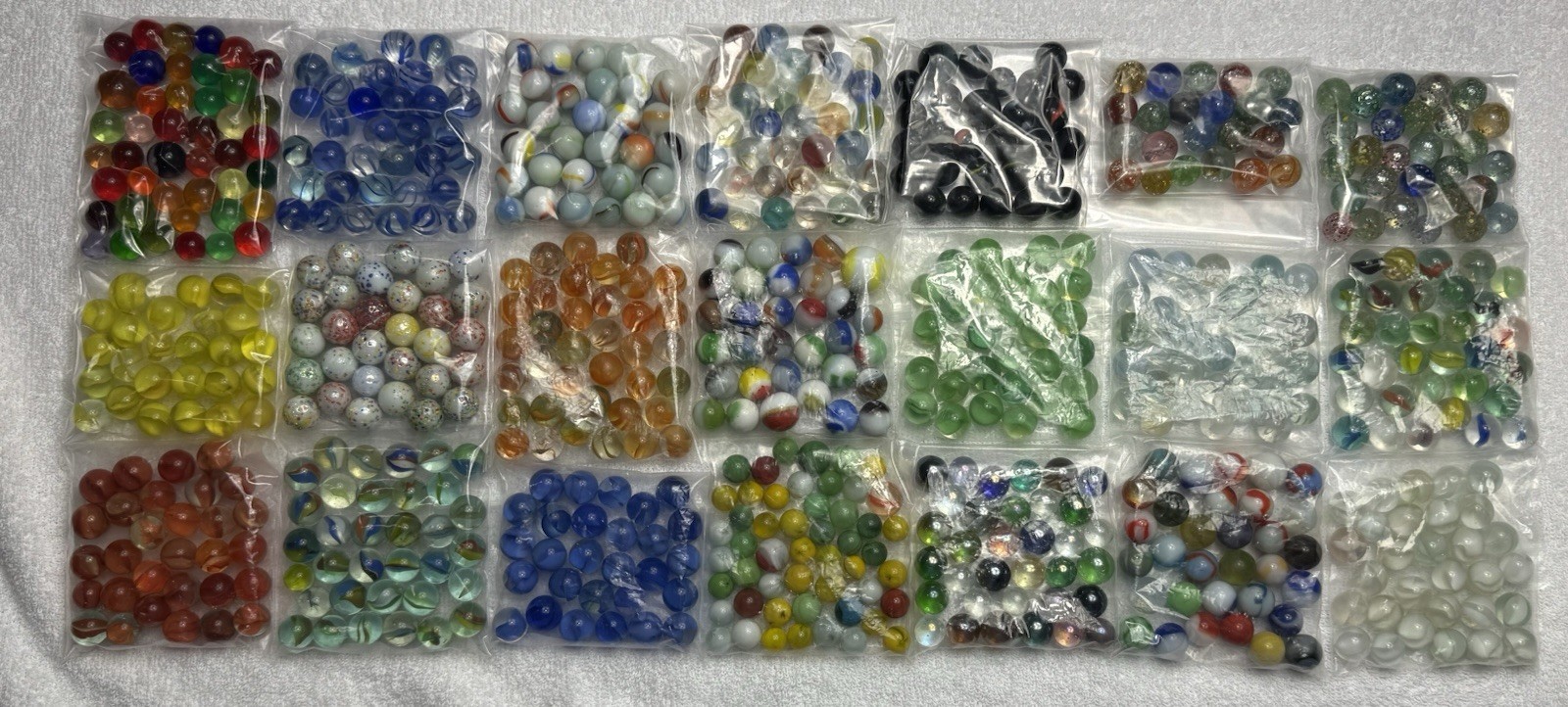 Lot Of 677 Vintage Marbles 6 LBS 21 Varieties Various Sizes Colors Patterns