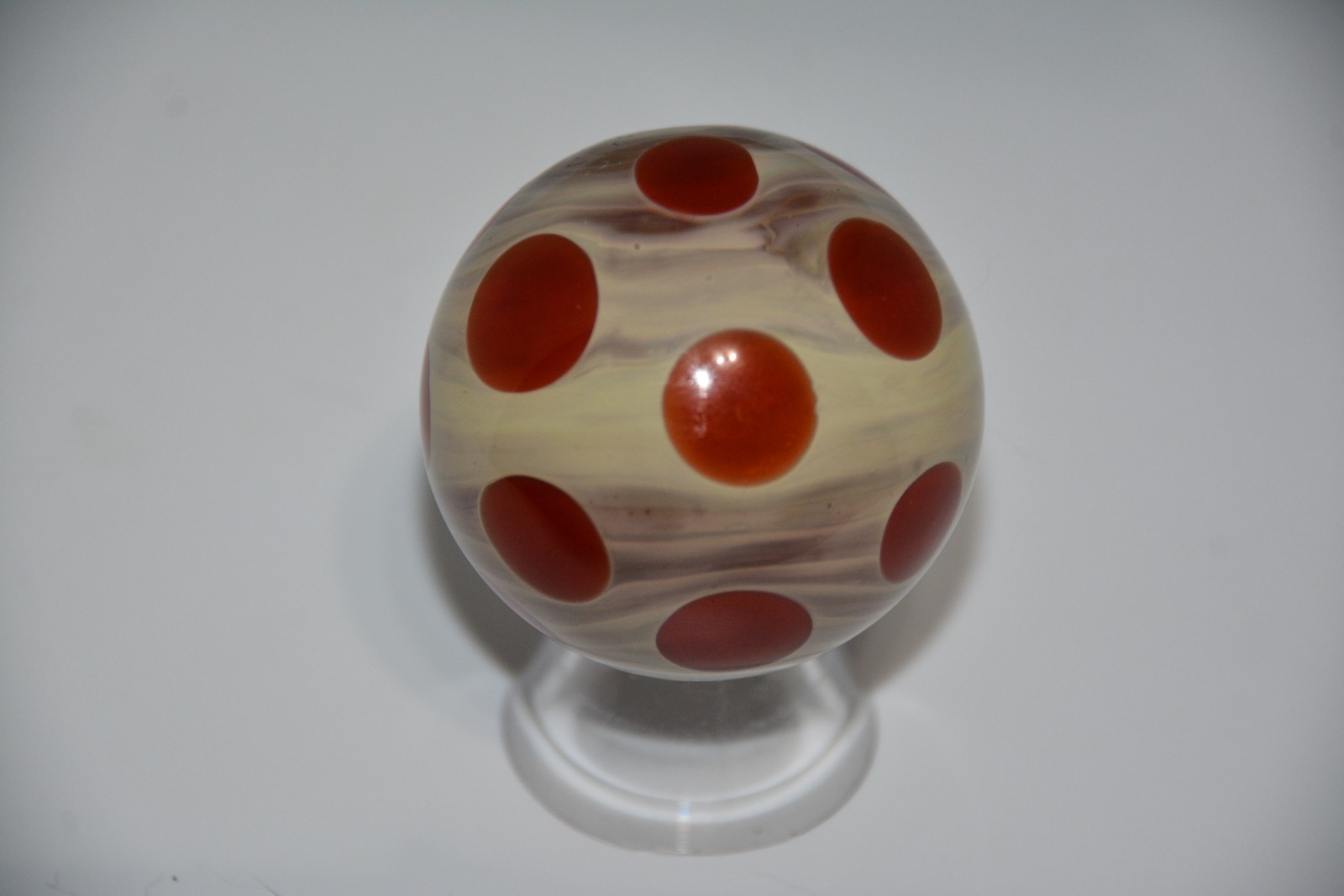 Contemporary art glass handmade borosilicate marble 1.814 inches tall